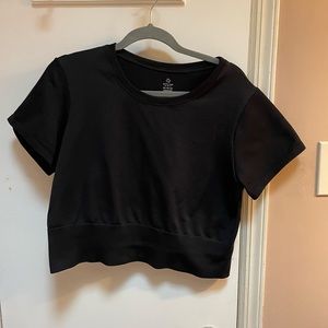 AERIE - Black Nylon Seamless Crop Top - Size XXL
